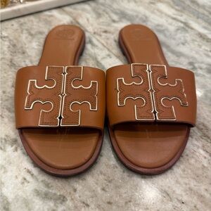Tory Burch Brown Slide Sandals